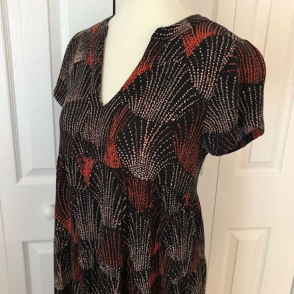 Anthropologie Maeve Tania Tiered Dress Short Sleeve Fall Colors Medium - Picture 5 of 11